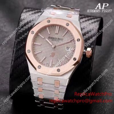 Copy Audemars Piguet Royal Oak 2-Tone Rose Gold Grey Face